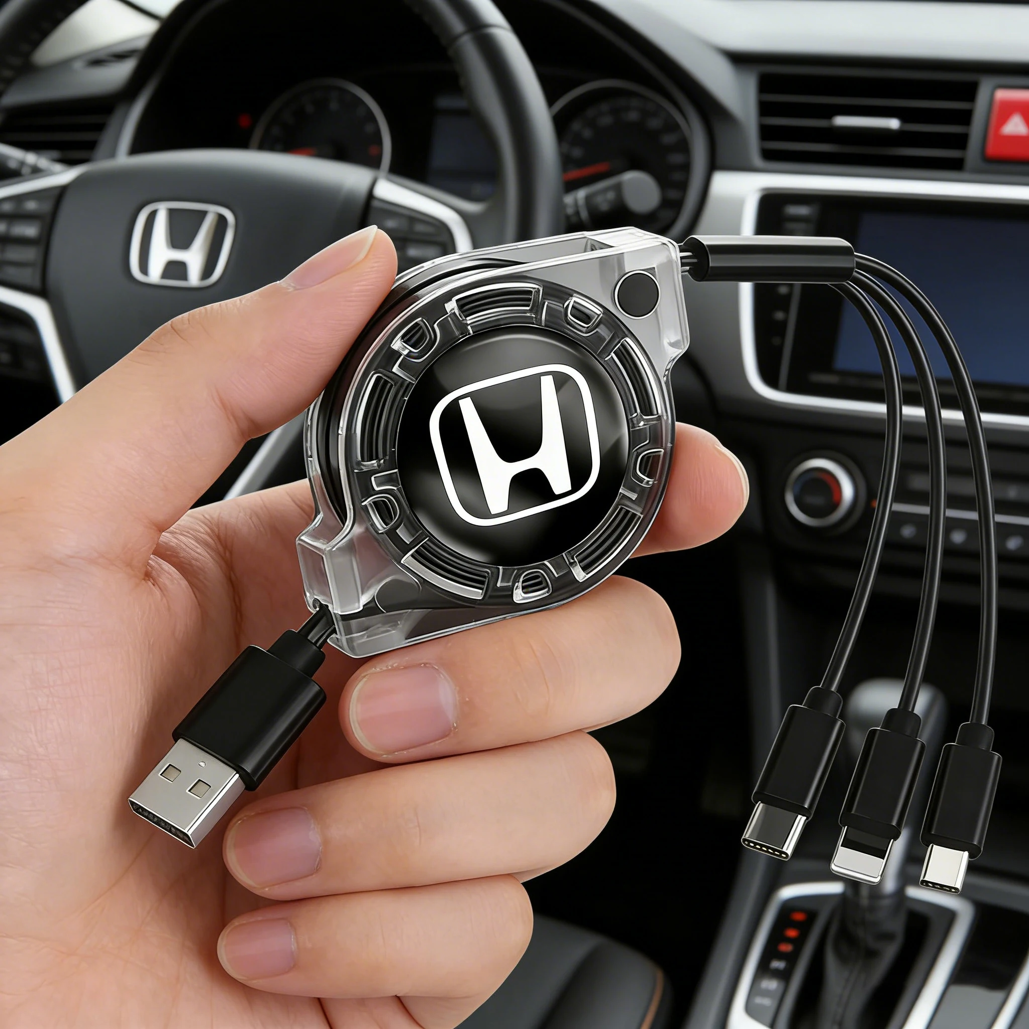 Cable de carga Micro USB tipo C 3 en 1, cargador múltiple para Honda Civic Fit Jazz Accord Pilot CRV Odyssey Passport City Shuttle HRV