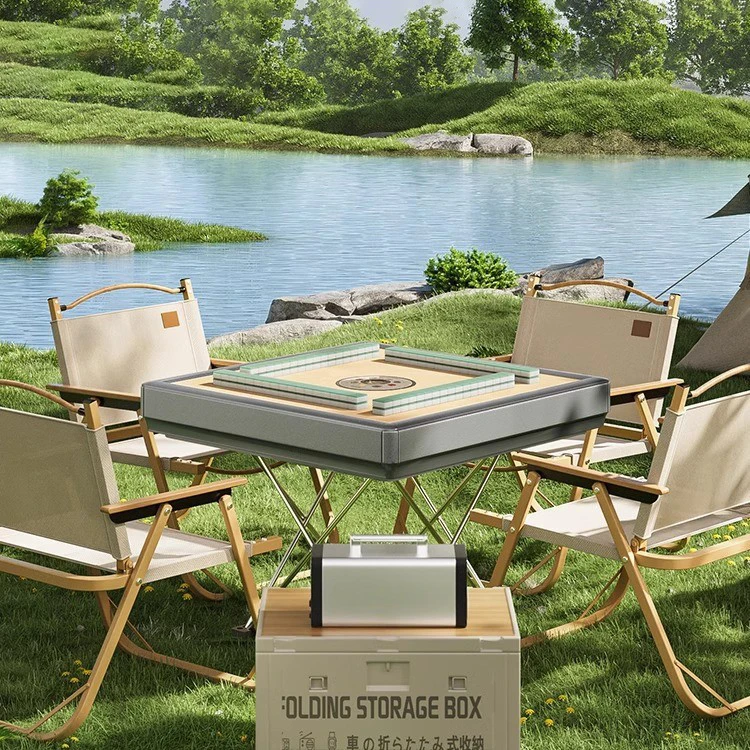 

external power supply outdoor camping portable mahjong machine folding automatic mahjong