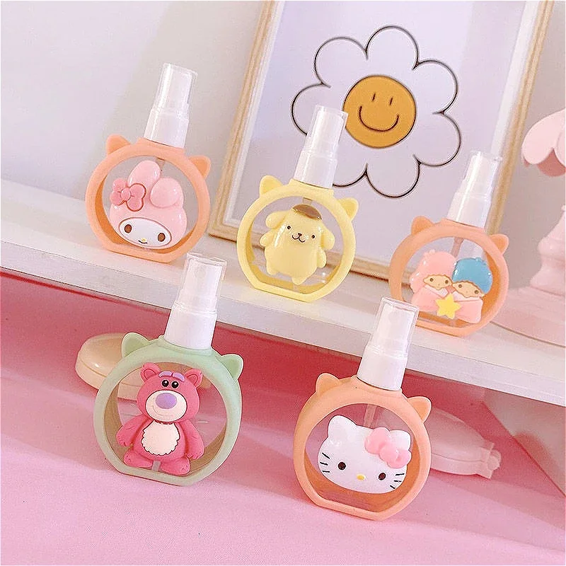 55ml Sanrios Refillable Bottle Cute Hello Kittys Cinnamoroll Kuromi Perfume Alcohol Dispenser Refillable Container Bottle Gifts