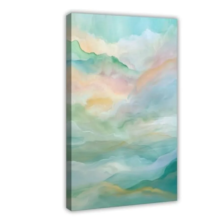 

Unique Therapeutic Oil Painting Soothing Pastel Landscape with Gentle Waves for Peaceful Home Décor Canvas Art Poster And Wall