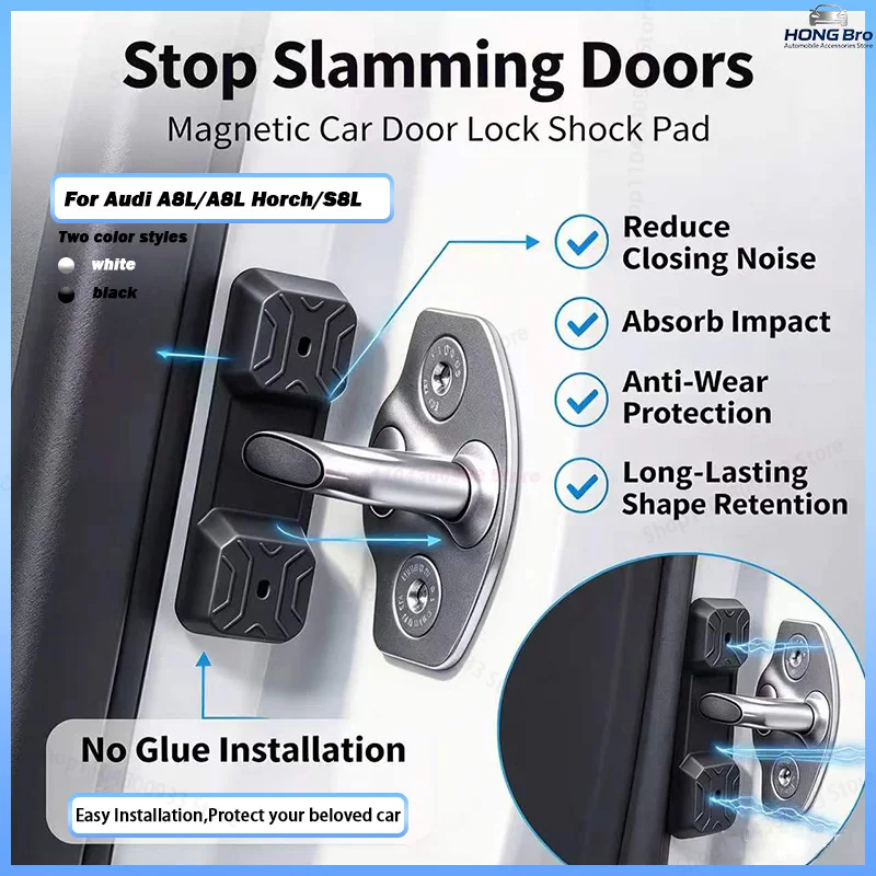 NEW Magnetic Silicone Door Lock Dampener Pads For Audi A8L/A8L Horch/S8L Noise Reduction,buffer,Shock Absorption
