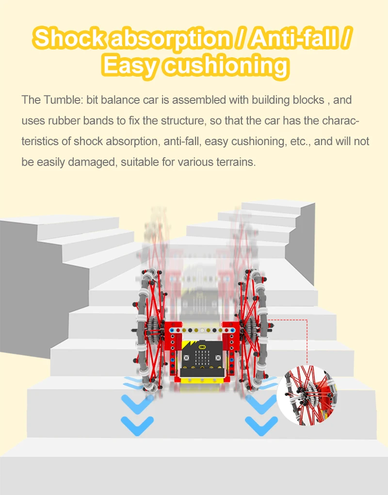 Yahboom Tumble:bit Uses MakeCode Graphical Python programming Supports Dual-system Gyroscope Calibration Equipped with Super:bit