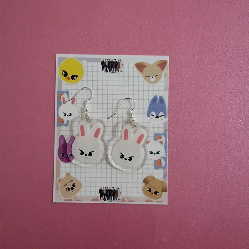 Stray Kids Cartoon SKZOO Ohrringe Ohrstecker Ohrringe Ohrringe Zubehör Sternzubehör rund um handgefertigt DIY