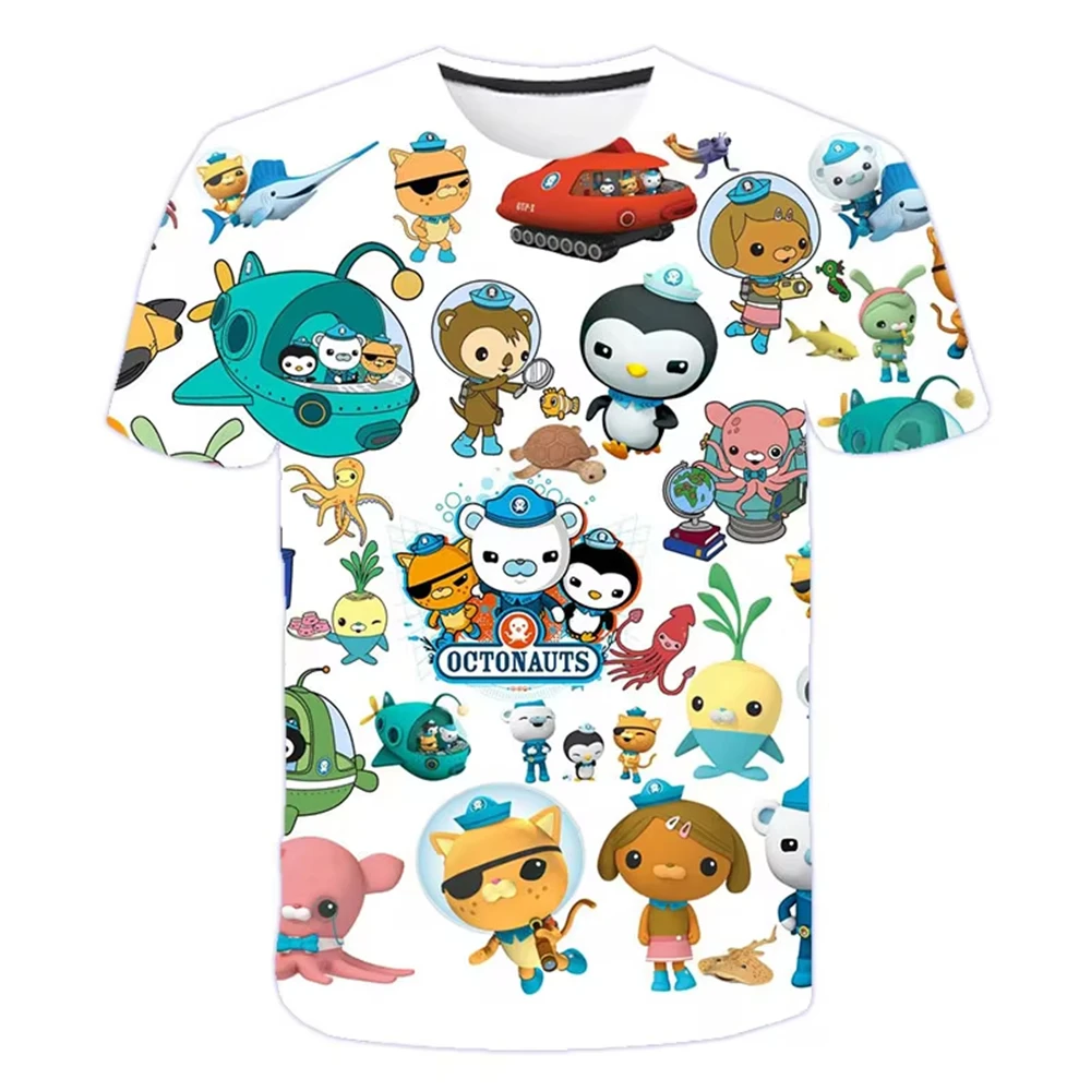 T-shirt imprimé en 3D Kawaii Octonauts pour enfants, dessin animé, vêtements décontractés pour enfants, filles et garçons, hauts