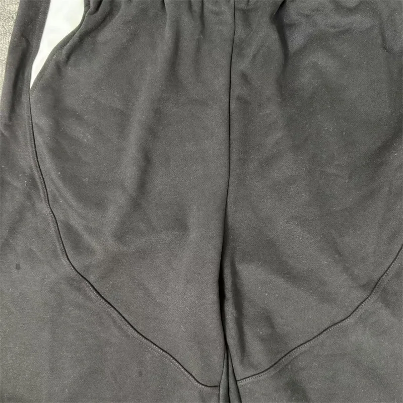 Mertra Black Shorts Men Women Embroidery Logo Casual Shorts Pure Cotton Jogger Drawstring Sweatpants