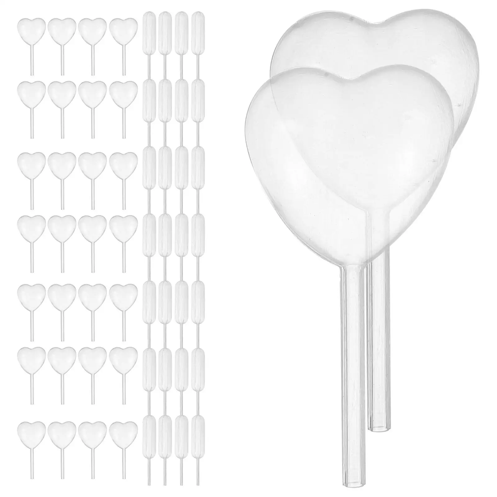 Compte-gouttes à presser liquide en forme de cœur, 50/100/200 pièces, compte-gouttes en paille de jus, confiture, Cupcake, Sauce, Pipettes de transfert, outils pour gâteaux et desserts