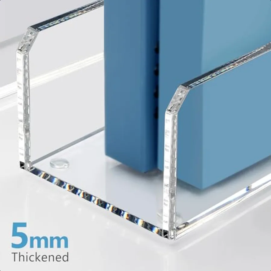 SANRUI Confezione da 2 Portadocumenti per riviste in acrilico Portadocumenti verticale Organizzatore da scrivania Organizzatore per cartelle trasparente Portadocumenti per