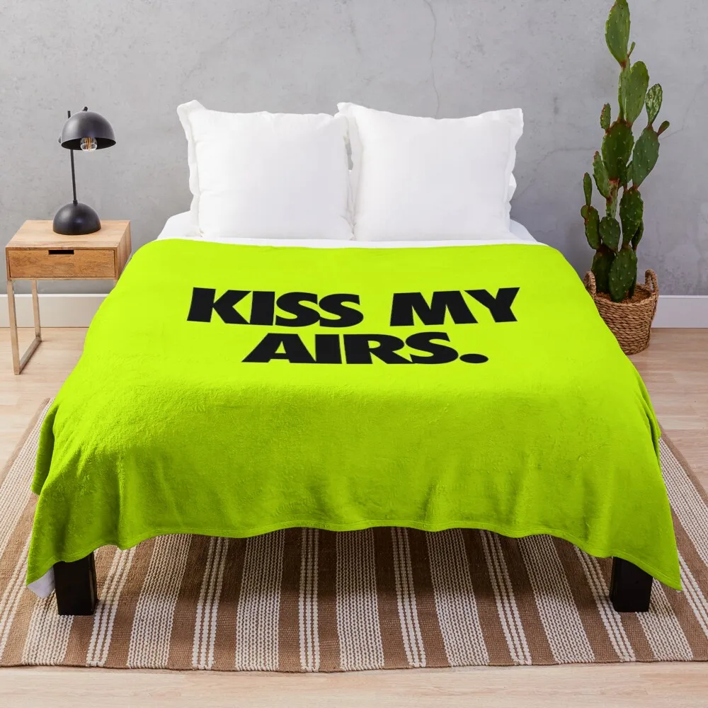 KISS MY AIRS FLUOR Throw Blanket valentine gift ideas Multi-Purpose Blankets