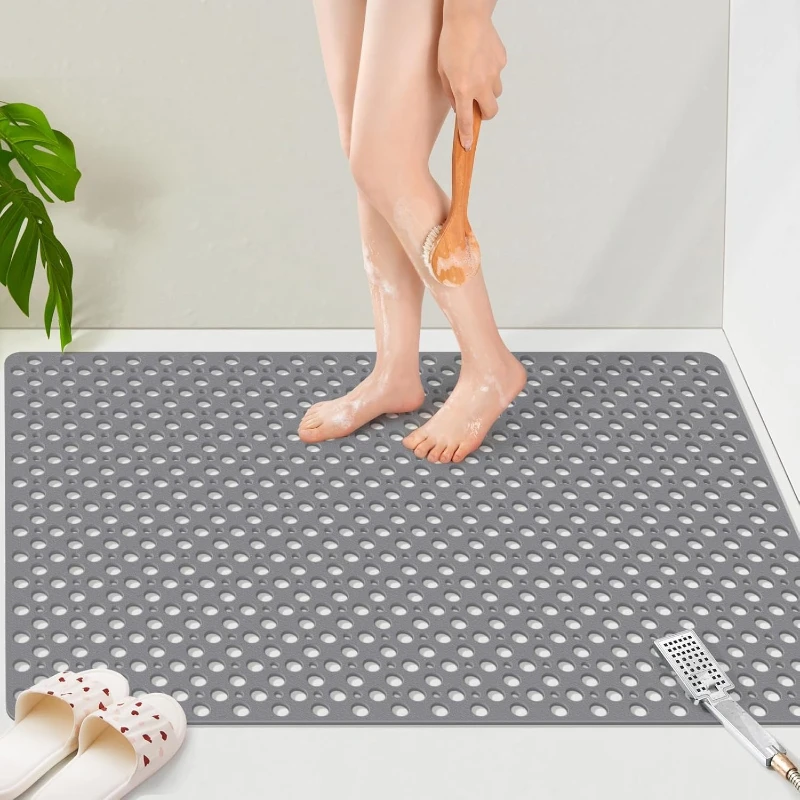 

OTHWAY Large Shower Mat, 47"x 32" TPE Shower Mat Non Slip, Heavy Shower Floor Mat with Drain Holes and Suction Cups,