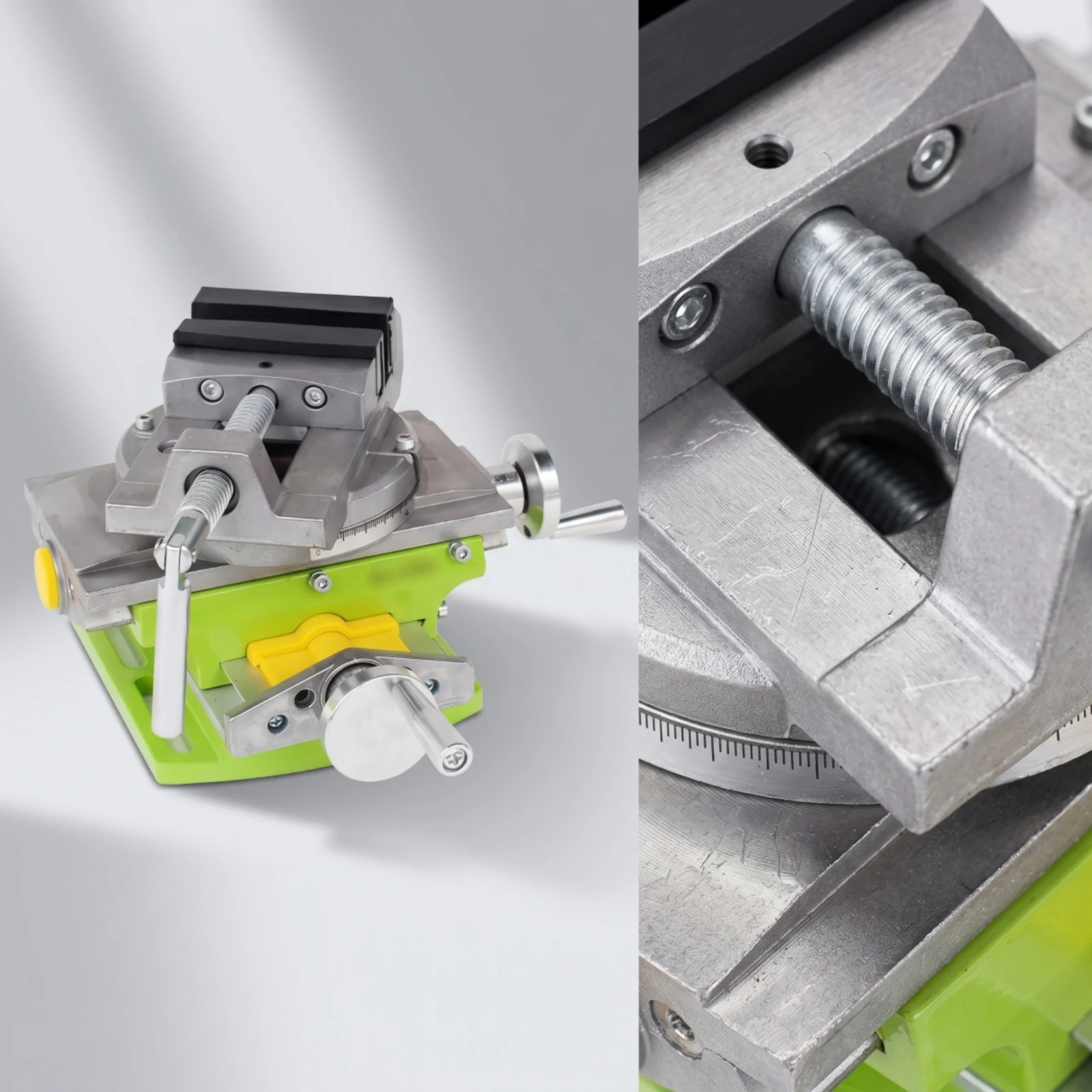 Cross Slide Vise with Swivel Base Accurate X-Y Axis Bench Vise Workbench Vice Clamp Rotary Compact for Machinists