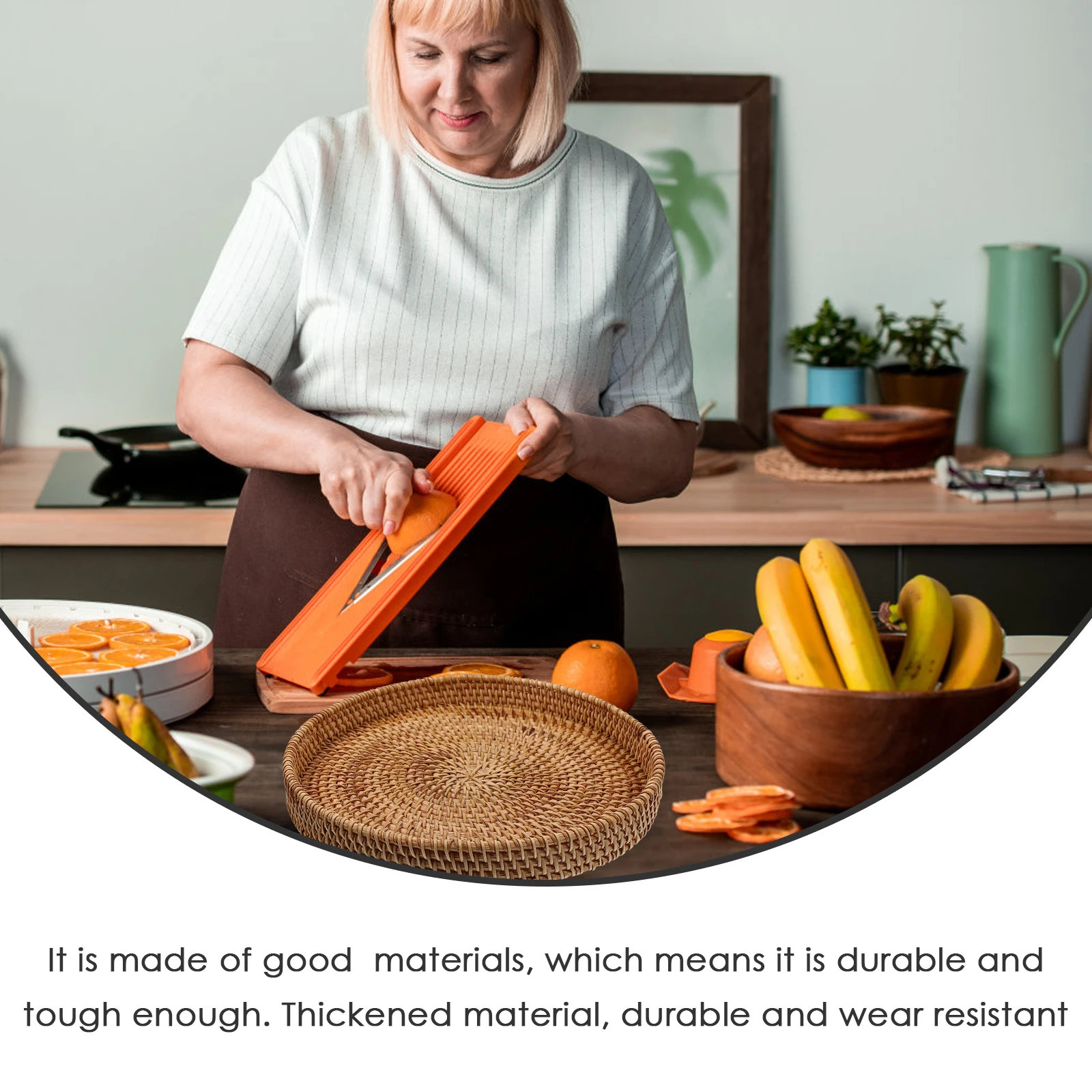 

Multi-Function Round Dessert Tray Thickened Wear-Resistant Fruit Plate Household Serving Tray for Gathering Coffee Tea