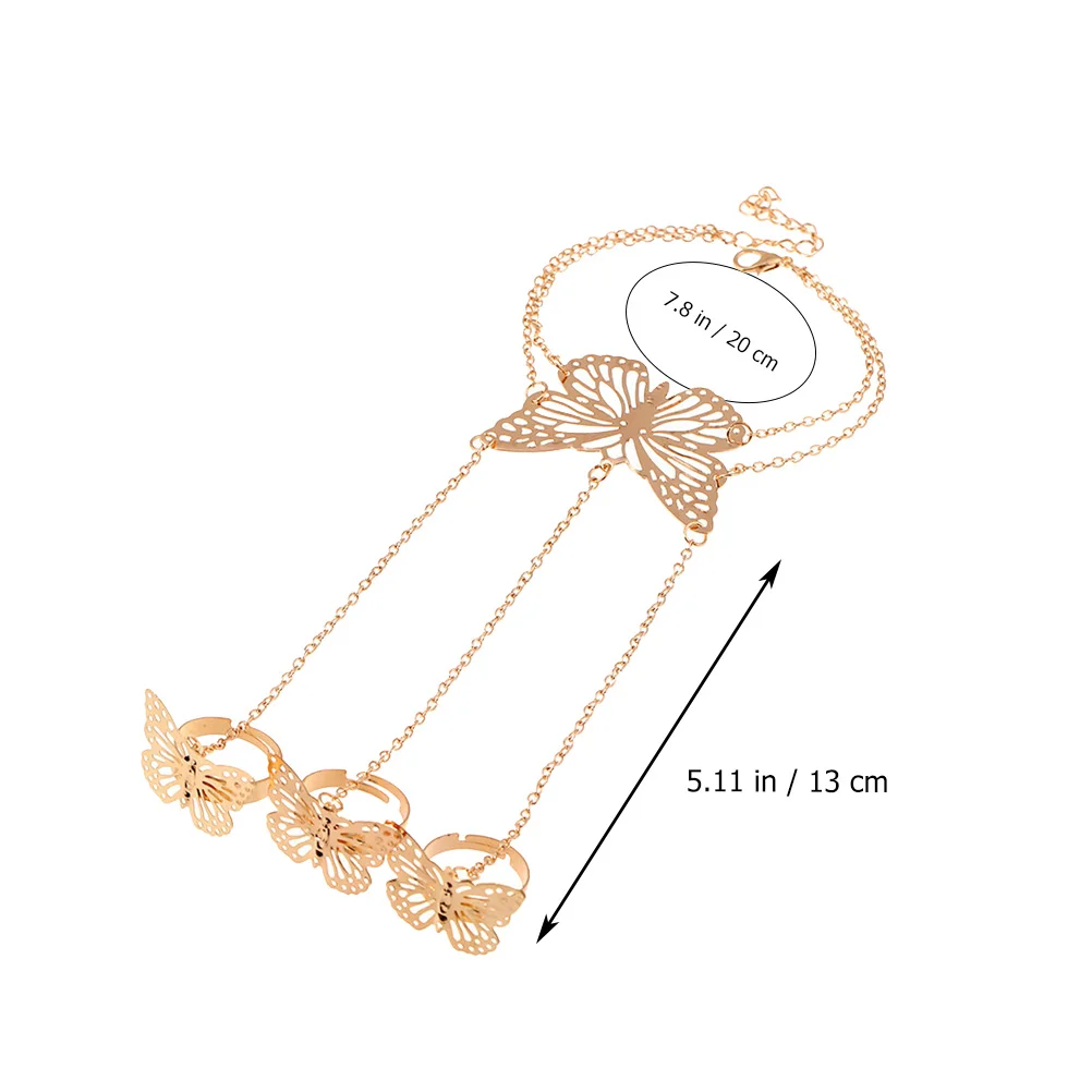 

Butterfly Mitten H Chain Alloy Bracelet Unique Shaped Arm Jewelry Trendy Women Girls Halloween Costume Thanksgiving Party