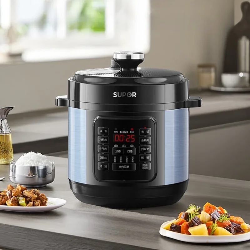 Electric pressure cooker with double inner pot, multi-functional fully automatic smart rice cooker for home use