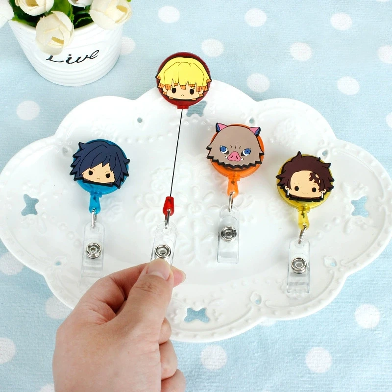 Cute Cartoon Anime ID Card Holder Scalable Toggle Clip Employee Card Doctor Nurse Chest Card Student Bus Card Holder - view 3