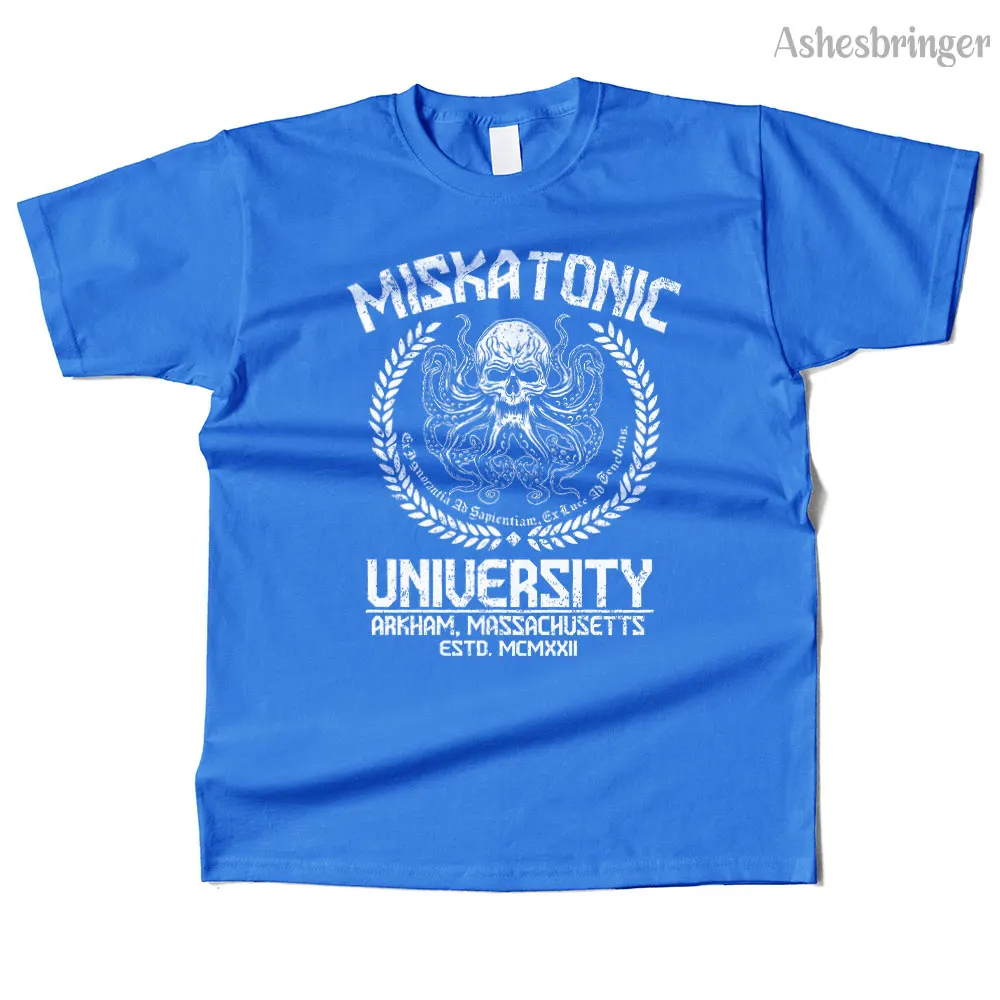 Mens Cotton Miskatonic University 1922 Graphic High Quality T Shirt Street Casual Style Tee for Men and Women