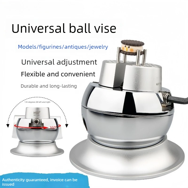 Precision Universal Swivel Ball Vise, 360° Rotating Bench Vice, Clamp Holder for Model Modification, Antique, Figurine