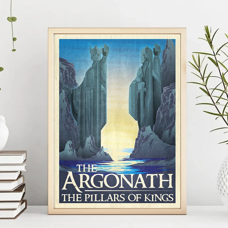 Abstract Ring Art Retro Travel Poster Canvas Painting Vintage Film Mordor Castle Lord Magic Wall Prints Room Home Decor Picture