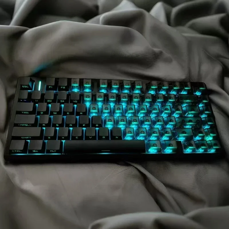 MAD60 brouillard-transparent côté gravé transparent keycap Transparent OEM personnalisé keycap 68 clavier mécanique wooting magnétique axi