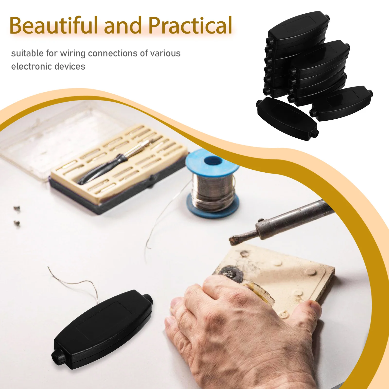 

20Pcs Electronic Junction Box ABS Plastic Compact Enclosure for Pcb Wiring Projects Black Case Circuit Protection Industrial