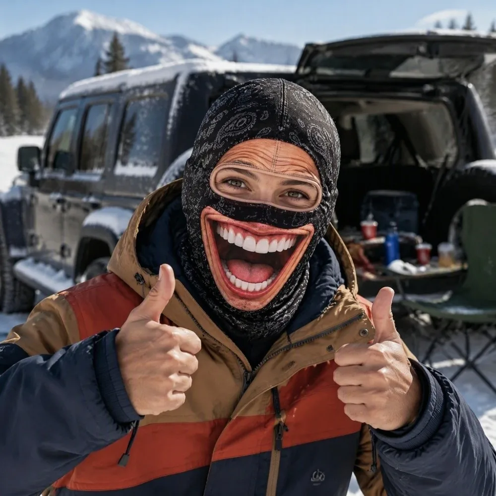 Unisex Size Funny Prank Mask 3D Print Breathable Motorcycle Ski Face Mask Windproof Funny Motorcycle Riding Mask Theme Parties