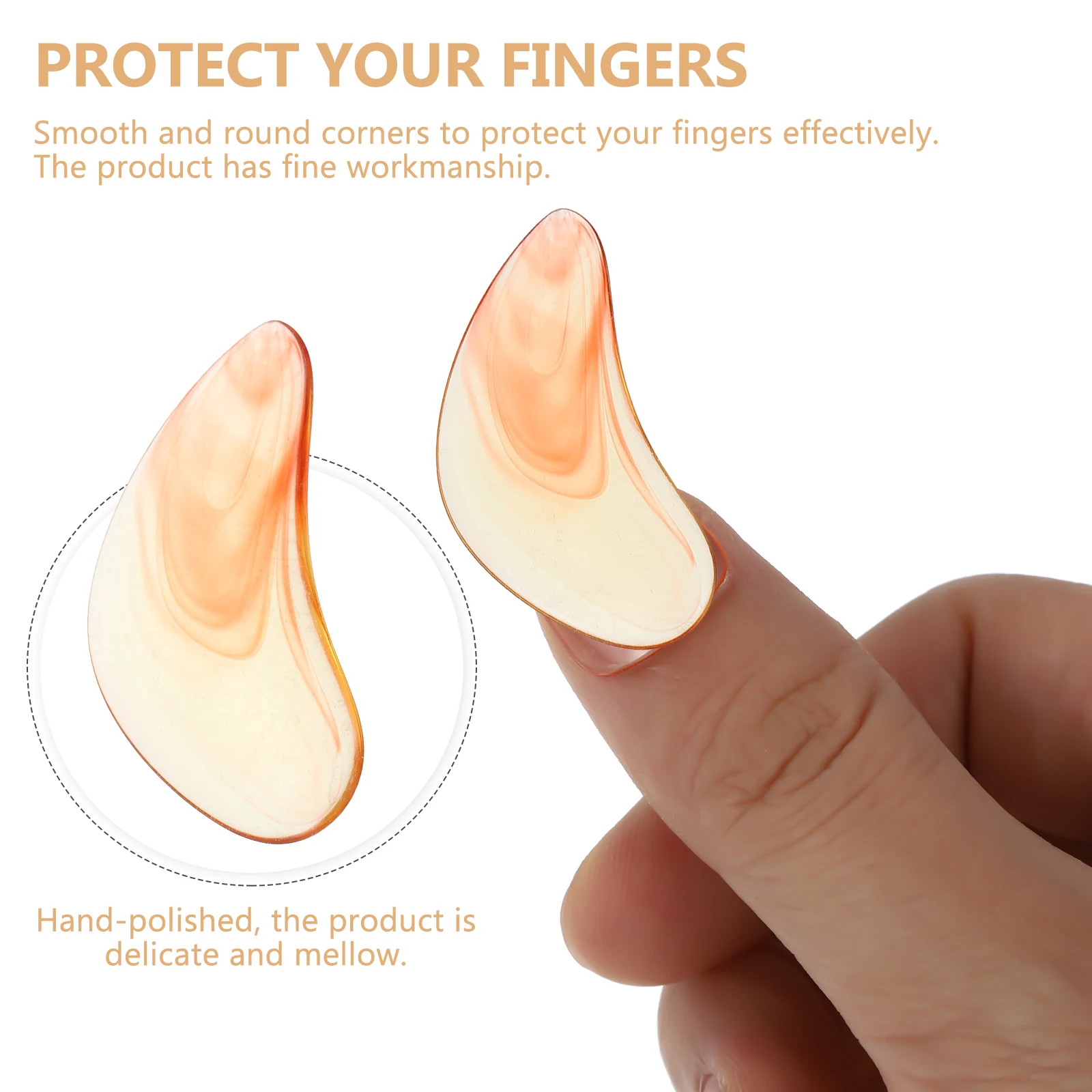 8 Pcs Guzheng Nails Deform-resistant Finger Picks Fake Fingertip Protection Covers Aldult Protectors Abs Wearable Instrument