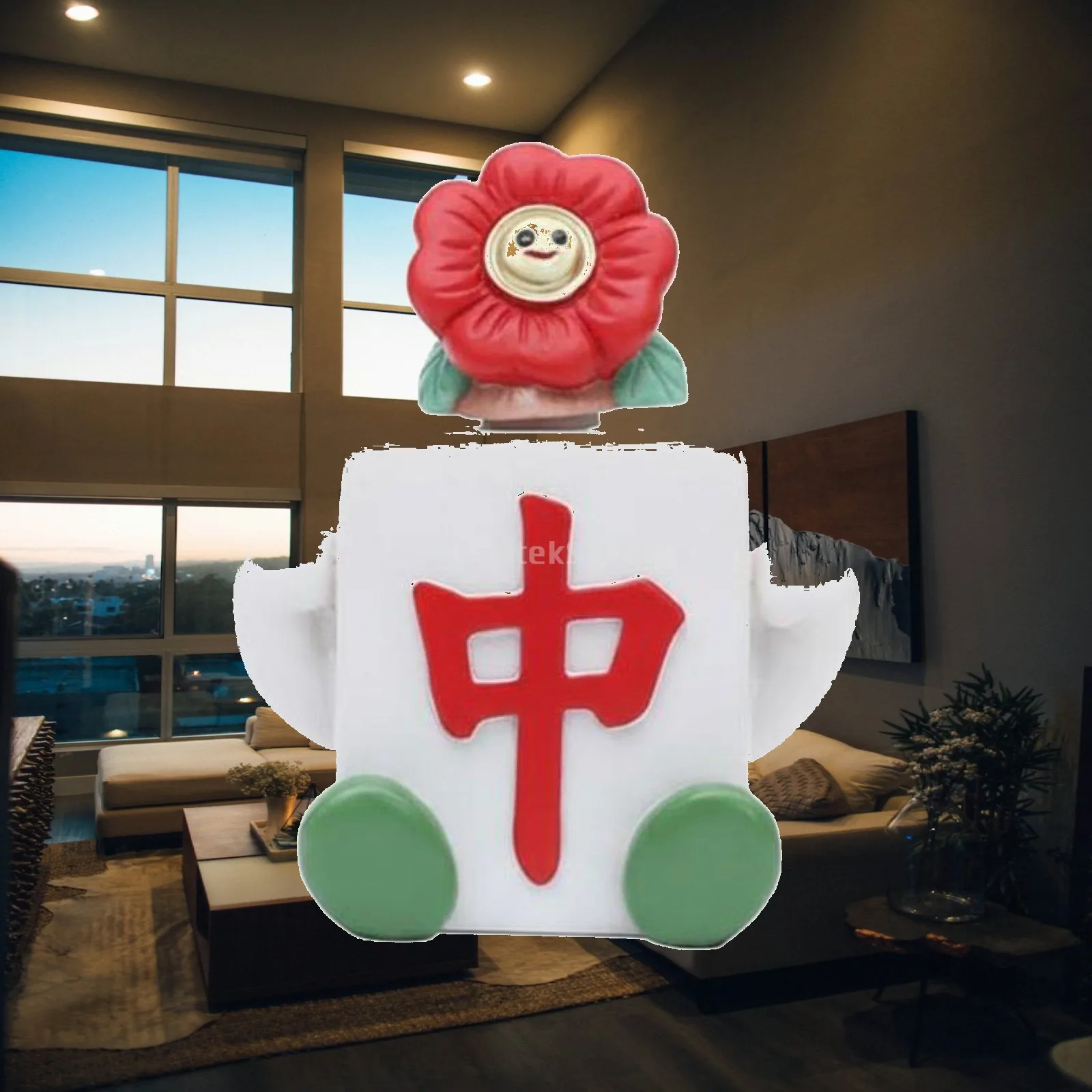 Rotating Mahjong Ornament Creative Gift Fortunate Character Bobblehead