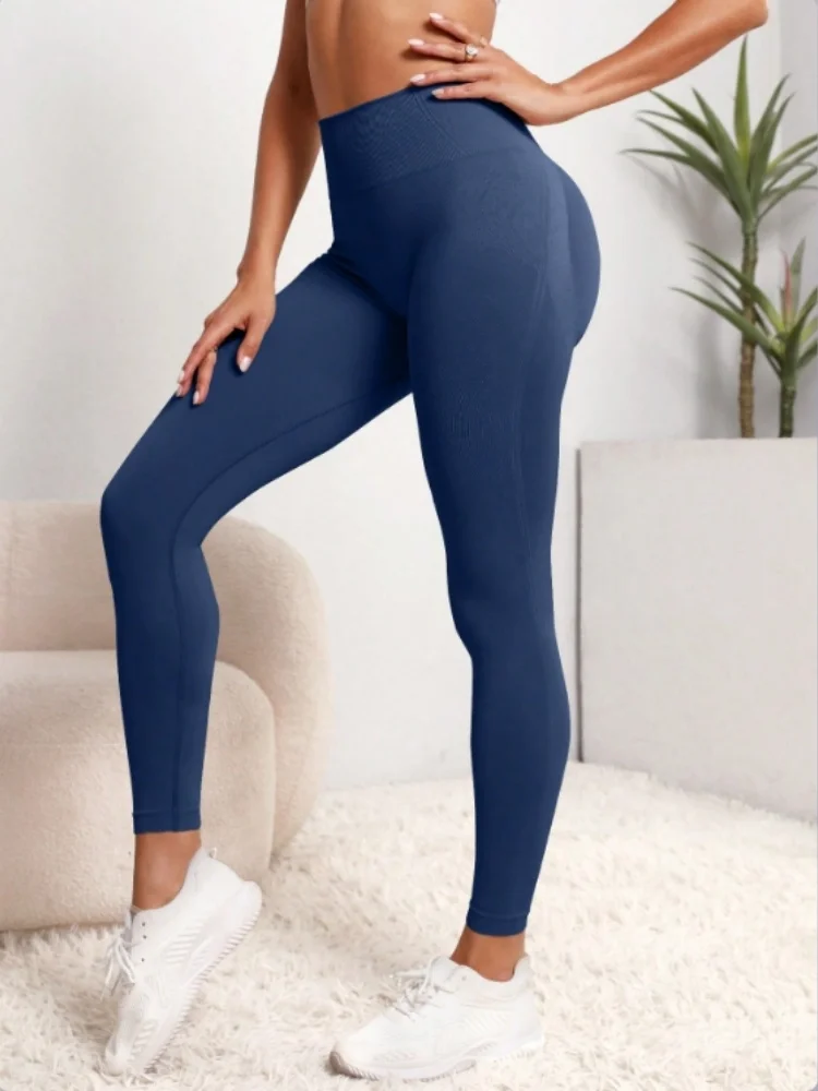 Frauen Gym Nahtlose Leggings Yoga Sport Hose Dehnbare Hohe Taille Fitness Sport Activewear Hosen – Detail 17