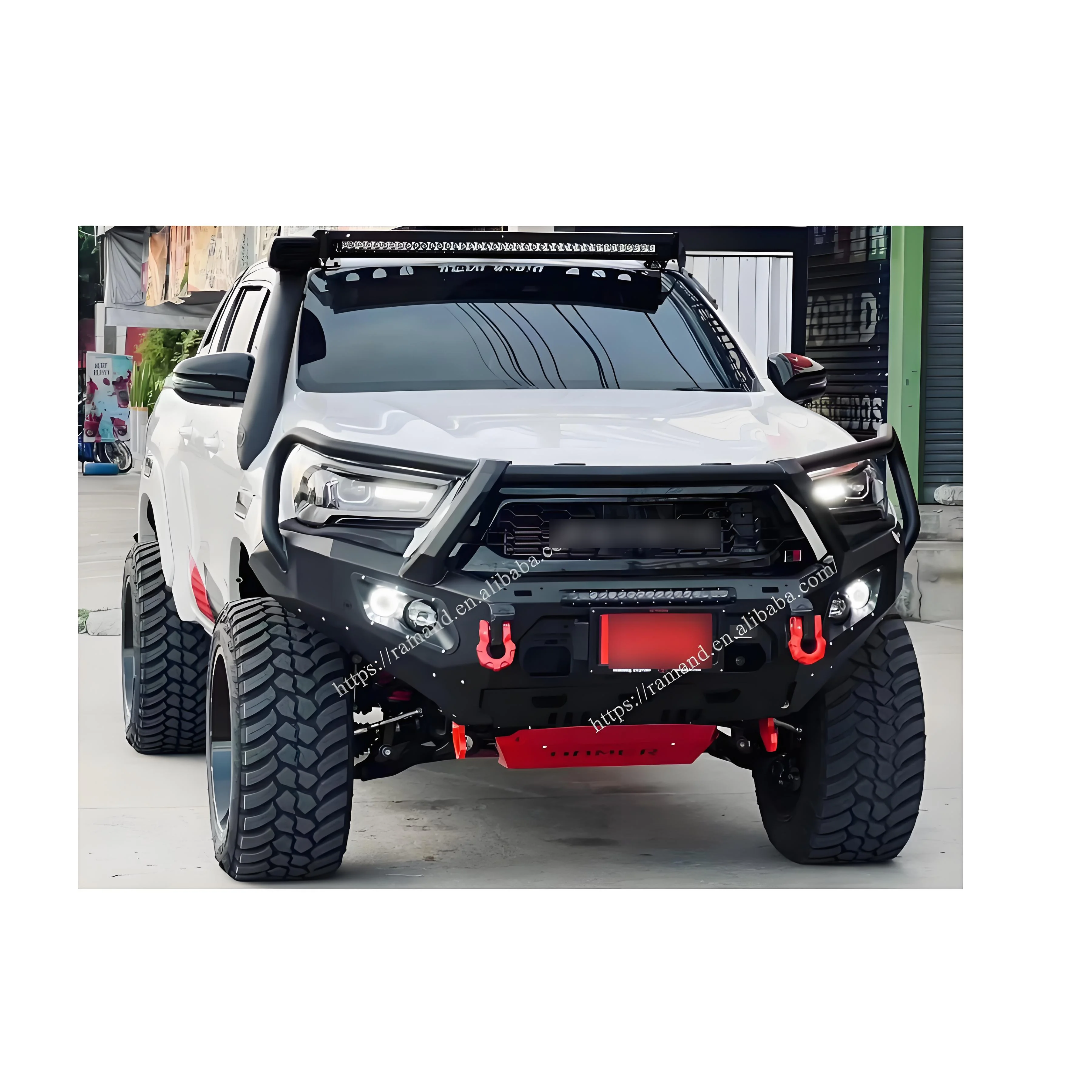 

HM Hilux Revo Rocco Bull bar with Protector Hamer Steel Front Bumper for Hilux Revo Rocco 2015-2022 Car Bumpers