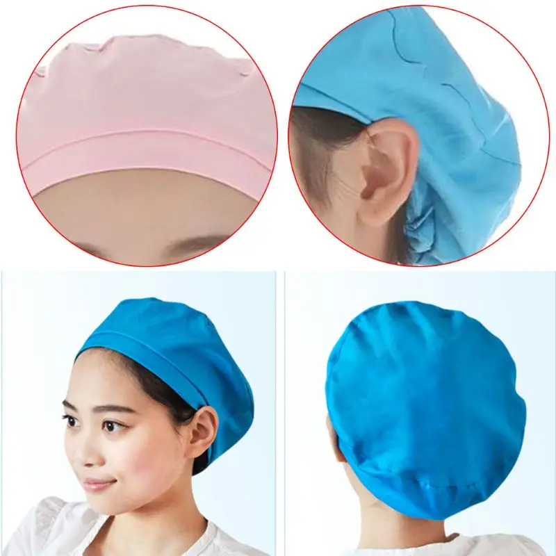 Bouffant Service Dustproof Hair for Head Cover Solid Color Chef Hat for Factory Kitchen Workshop Warehouse Work