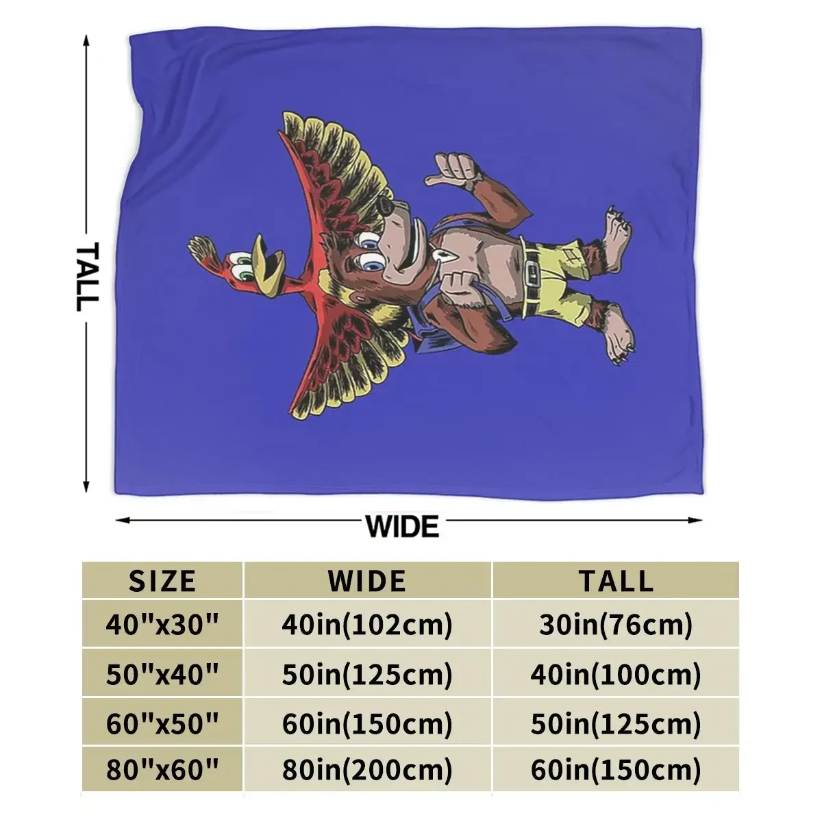 Banjo Kazooie Blanket Soft Warm Flannel Throw Blanket Bedspread for Bed Living room Picnic Travel Home Sofa