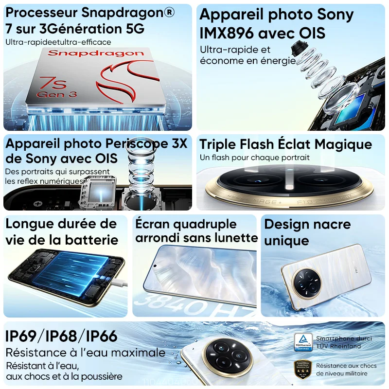 هاتف Realme 14 Pro Plus 5G Android الذكي 8 s Gen 3 بوصة هرتز شاشة Oded 50 ميجابكسل كاميرا عالمية إصدار NFC الأصلي