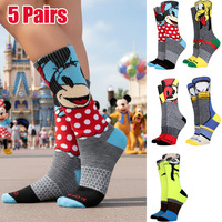 5 Pairs Long Women Socks Anime Cartoon Socks Skateboard Socks Fashion Happy Funny Men Socks Novel and Creative sock Size 36-44