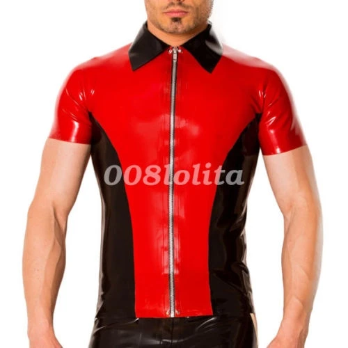 

100% New Latex Rubber Men Handsome Zip Front Sports Wear Fetishism XS-XXL