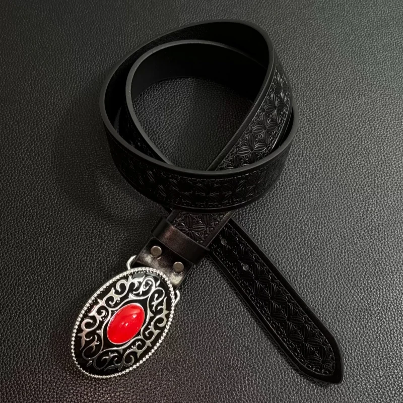 

Red Eye Vintage Darkly Gothic Niche Original Design Punk Style Street Fashion Unisex Waist Belt Clothing Accessories