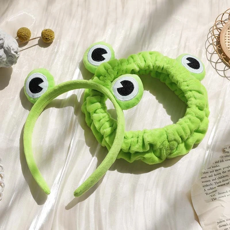 New Women Fashion Korean Ins Cute Funny Frog Washing Face Hair Band Headband Cartoon Cute Girl Headband