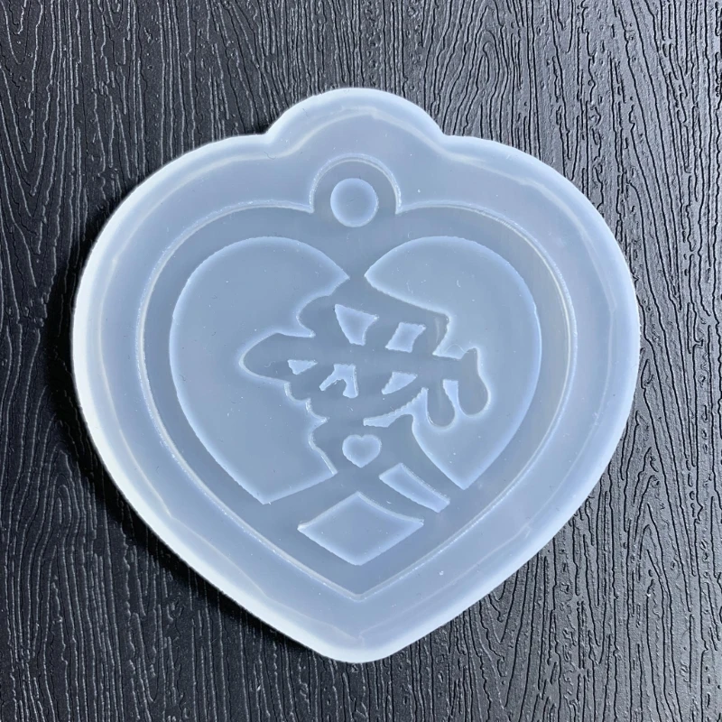 Stampi per portachiavi in ​​silicone Stampi per ciondoli Strumenti per gioielli fatti a mano a forma cuore Decorazioni per