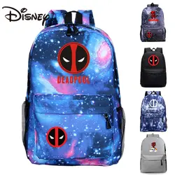 MINISO Disney Deadpool Series Cartoon Pattern Backpack Student School Bag Outdoor Travel Bag Creative Sports Bag