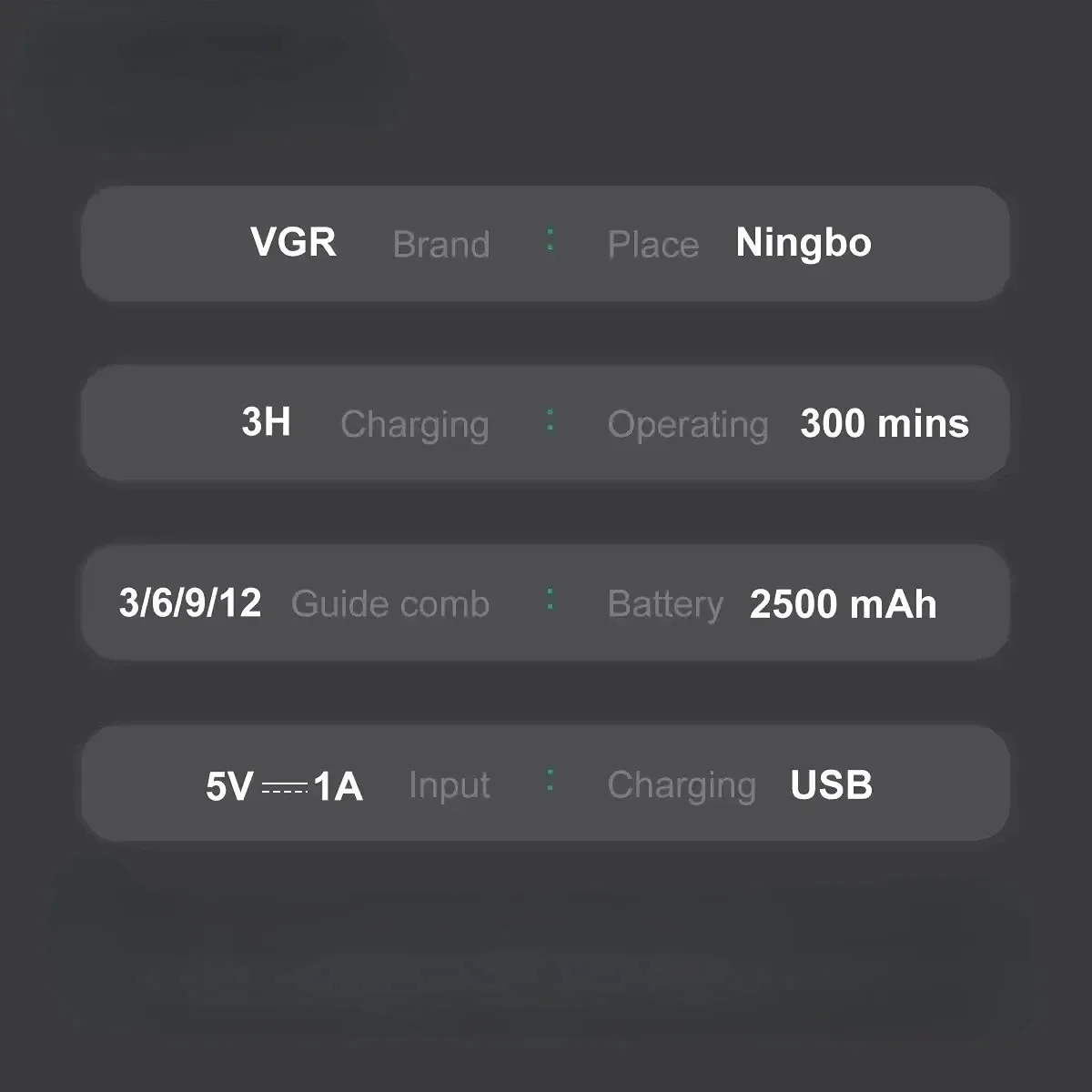 VGR Hair Clipper Professional Trimmer Rechargeable Haircut Machine Adjustable Clipper Barber LED Electric Hair Clipper Men V-051