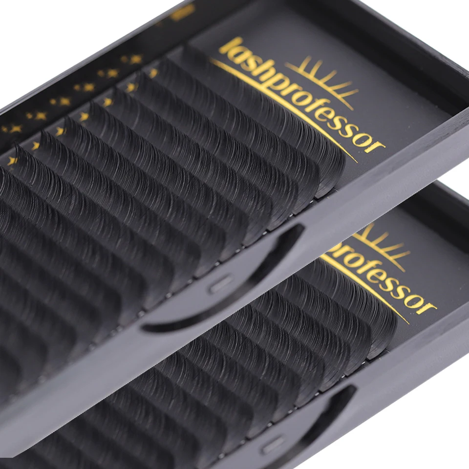 Lashprofessor 16rows Individual De Cils Lash Trays Wholesale Matte Black Volume Silk Eyelash Extensions Cashmere Lash Extension