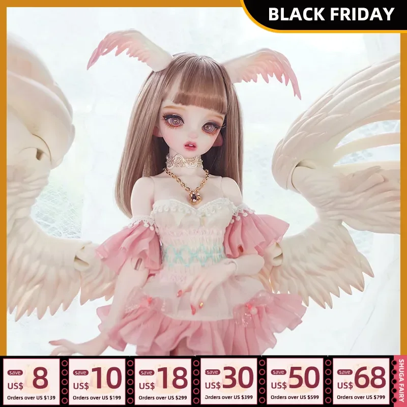 Pre-sale BJD Doll 1/4 Pegasus Rose Ardour Style Big Eyes Jointed Movable Resin TOYS She Have Pink Wings And An Angel's Face Doll