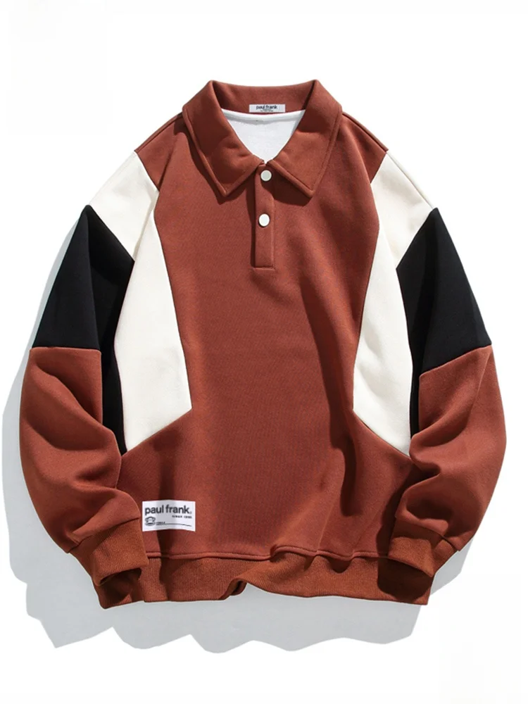 

PaulFrank Loose Casual Long Sve irt for Men Autumn Trendy Brand Couple Sweatirts Color Blo Design Polyester Blend
