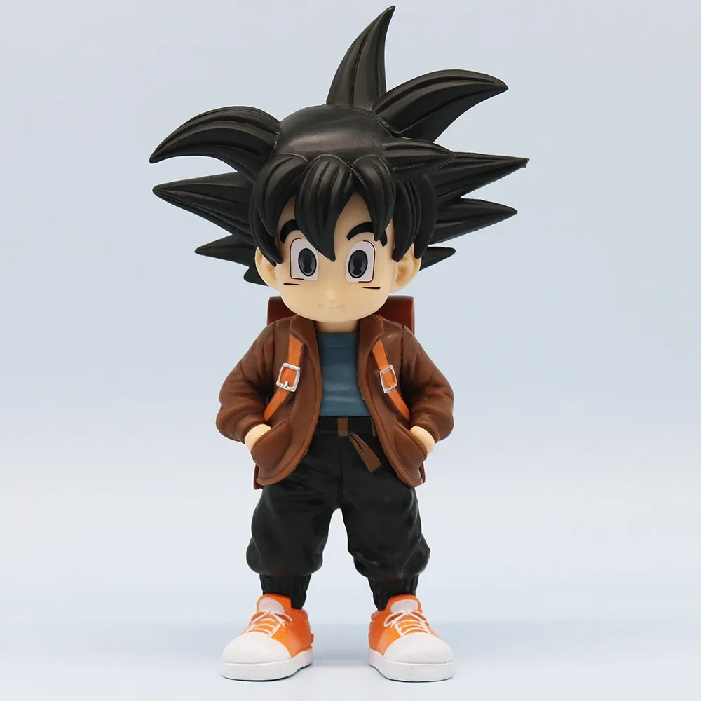 

15CM Dragon Ball Student Goku Q Version Standing Figure Trendy GK Statue Animation Ornament For Children's Gifrts