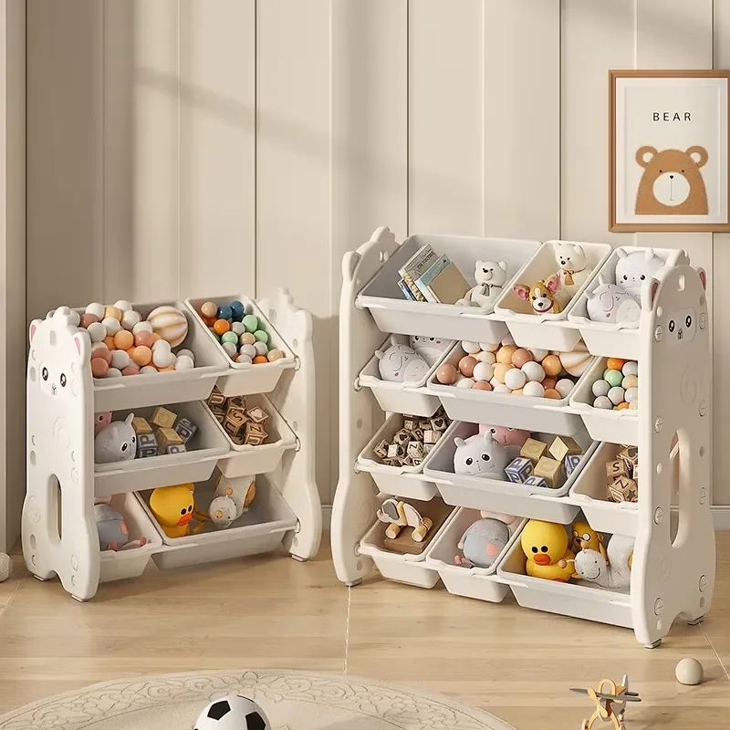Large capacity multi-layer storage rack for children and babies Plastic wall-mounted drawer type living room toy item rack