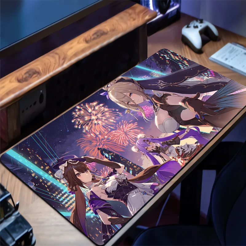 

Mousepad Honkai Impact 3 Office Computer Desk Mat Keyboard Mouse Pad Laptop Cushion Large Non-slip Deskpad PC HD Anime Mousepad