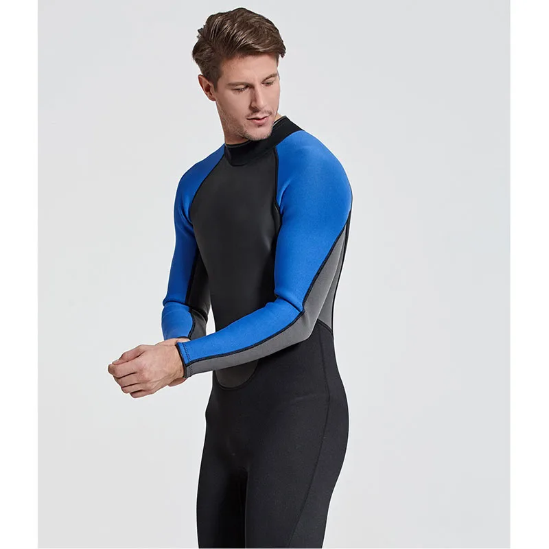 Men's Full Body Surfing Wetsuit 3mm Neoprene One-piece Flatlock Jumpsuit w/Back Zip for Surfing Diving Snorkeling and Swimming