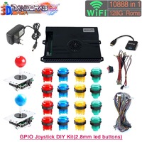 128GB 3D Pandora Saga Box EX2 10888 in 1 DIY Kit Arcade  Game Console 8 Way Joystick Led Lights Button Cabinet Bartop 2 Playes