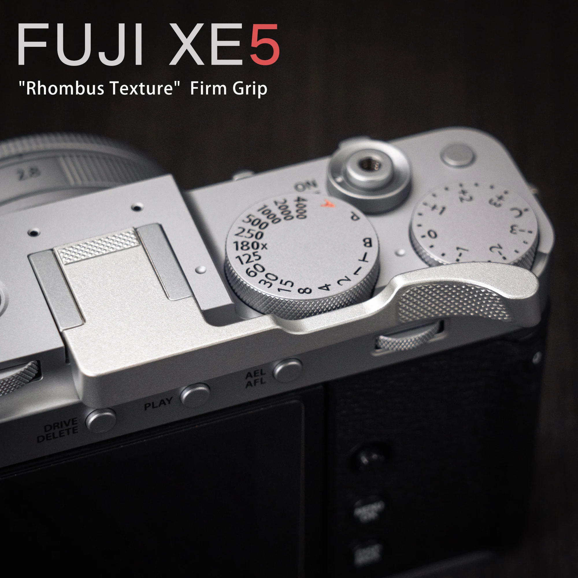 Aluminum Metal Hot Shoe Thumb-Up Hotshoe Thumb Up Grip for Fujifilm XE5 Fuji X-E5 Camera Hand Grip