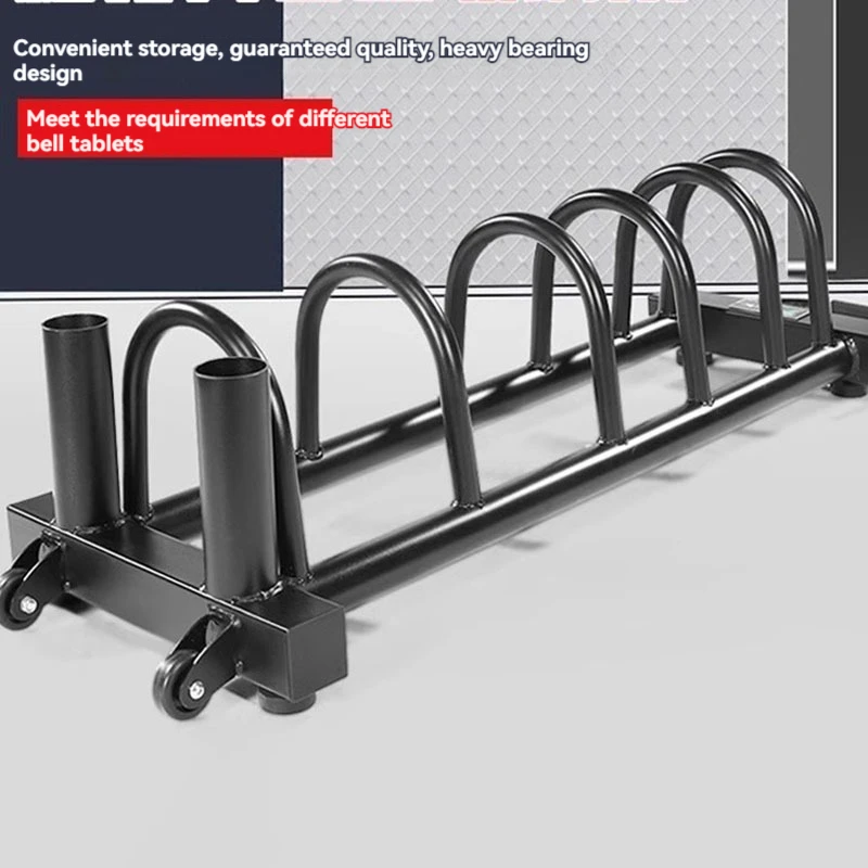 Estante de fitness desmontable, estante para barras, estante de almacenamiento para barras olímpicas para el hogar y comercial, estante de almacenamiento de placas de peso móvil.