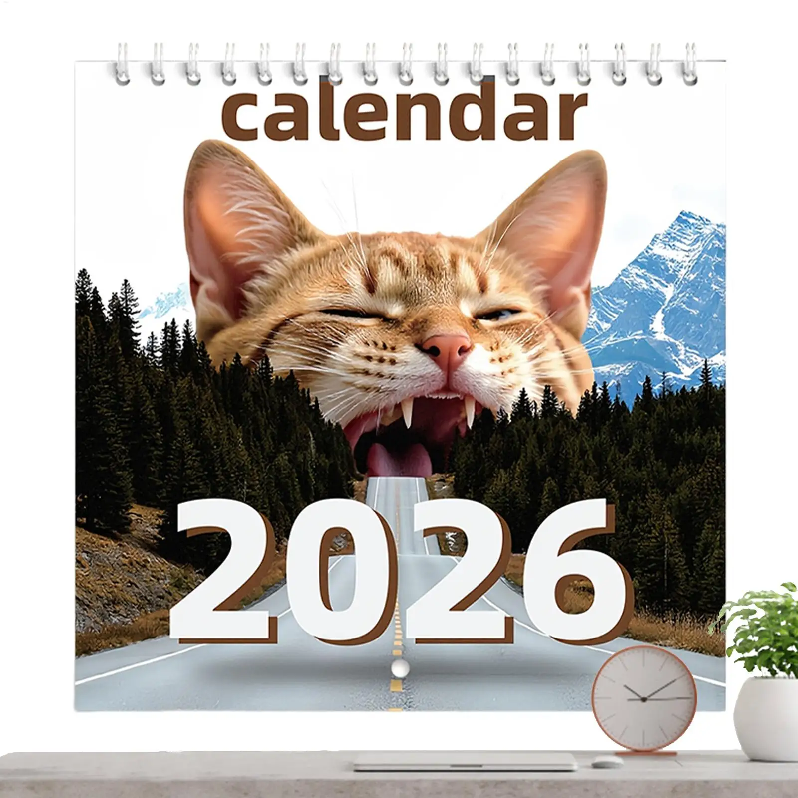 

2026 Funny Monthly Planner Cat Art Cat Calendar January to December Kitten Wall Calendar for Friends Family Schedule Desk Home