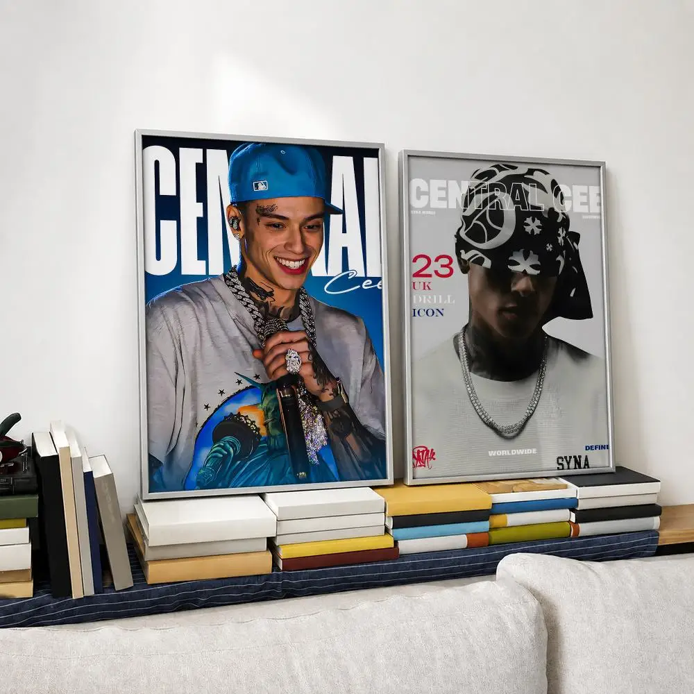Rapper Central Cee Poster Self‑Adhesive Waterproof PP Poster Coffee House Bar Wall Art Sticker Room Home Decor